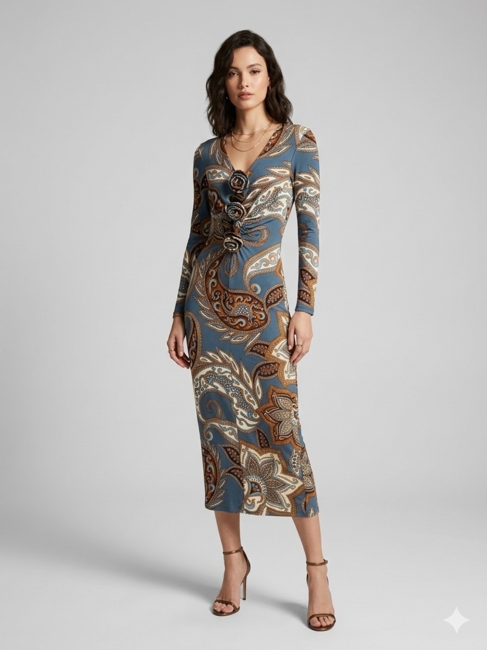 Farm Rio Wonderful Bouquet Paisley Midi Dress XS